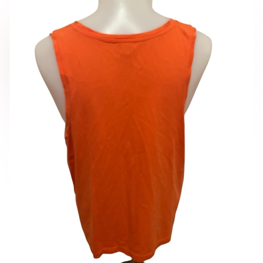 J Crew Orange Tank with Crochet Stripes size M - Picture 3 of 6